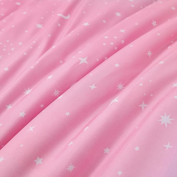 URBONUR Queen Size Comforter Set, Rainbow Stars Queen Bedding Set for Teen Girls Women, 6 Pieces Comforter, Flat Sheet, Fitted Sheet & Pillowcases - LeafyLoom