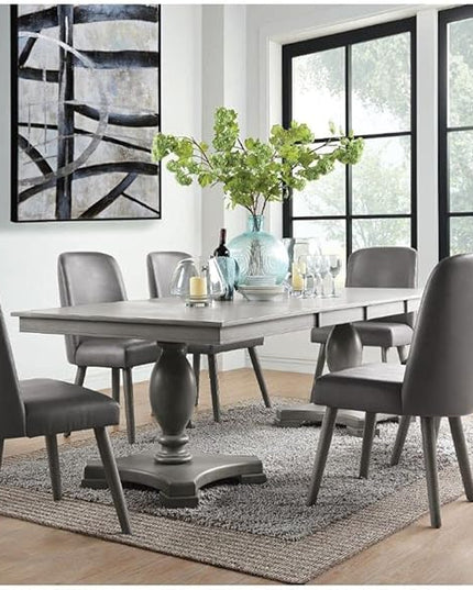 NicBex Dining Table Contemporary Kitchen Table Farmhouse Rustic Solid Wood Dining Table, Gray Oak (1Set/2Ctn) Rectangular Dining Table, Easy Assembly, Gray Oak - LeafyLoom