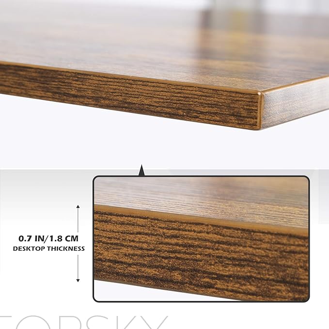 TOPSKY One-Piece Table Top for Electric Standing Desk Adjustable Desk (Rustic Brown., 58.3x26.8x0.7) - LeafyLoom