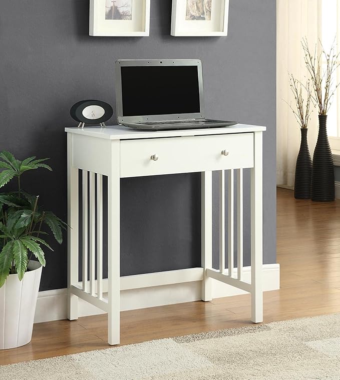 Convenience Concepts Designs2Go Mission Desk with Keyboard Drawer, White - LeafyLoom