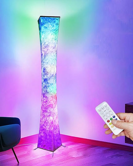 Floor Lamp, RGB Color Changing Led Smart Lamp, Music Sync, APP Remote Control, 62'' Standing Lamp for Living Room Bedroom Game Room - LeafyLoom