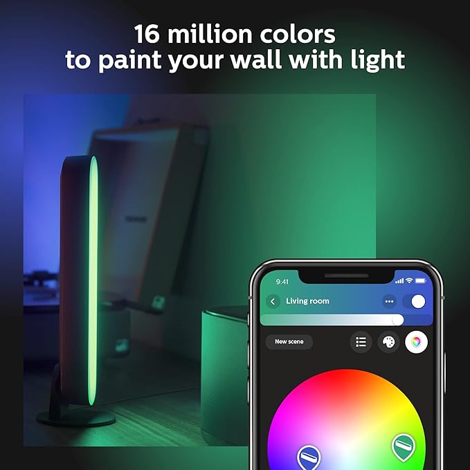 Philips Hue Smart Play Light Bar Base Kit, White - White & Color Ambiance LED Color-Changing Light - 1 Pack - Requires Bridge - Control with App - Works with Alexa, Google Assistant and Apple HomeKit PhilipsHue