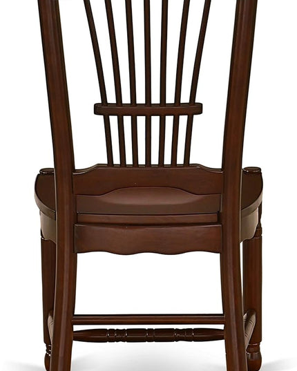 East West Furniture ANDO5-MAH-W Antique 5 Piece Dining Set for 4 Includes a Round Kitchen Table with Pedestal and 4 Dinette Chairs, 36x36 Inch - LeafyLoom