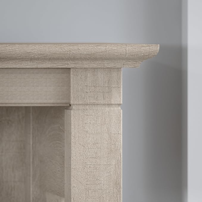 Bush Furniture Key West Tall 5 Shelf Bookcase in Washed Gray - LeafyLoom