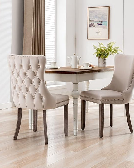 NicBex Haerin-SD-00116-LWJ Dining Chairs, 27.4"x20.4"x37.4", Beige - LeafyLoom
