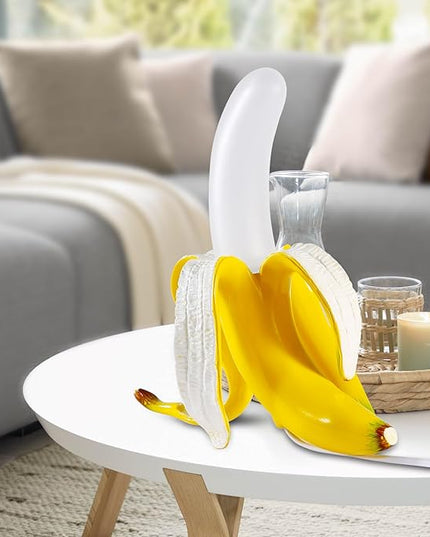 Modern Banana Table Lamp, Desk Lamp,Led Night Light Baking Finish Resin Banana Lighting Fixture for Living Room, Bedroom,Home Office,Kids Room (Standing) - LeafyLoom