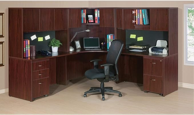 Lorell 69398 Pedestal,Box/File,Hanging,16-Inch x22-Inch x28-1/4-Inch ,Mahogany - LeafyLoom