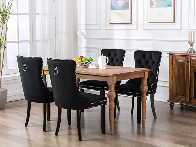 NicBex Haerin-SD-00093-LWJ Dining Chairs, 25.5"x19.7"x37.4", Light Black - LeafyLoom