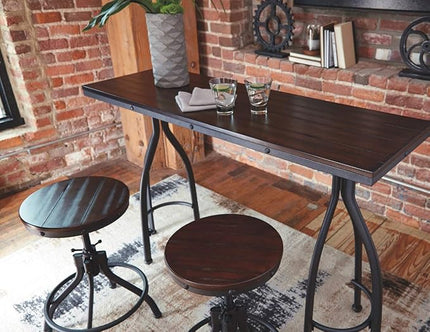 Signature Design by Ashley Odium Urban Counter Height Dining Table Set with 2 Bar Stools, Gray - LeafyLoom
