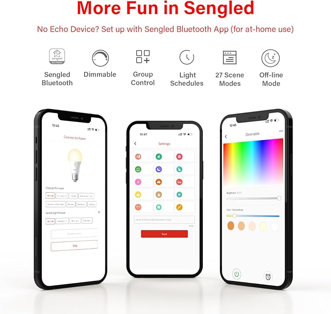 Sengled Smart Edison Bulbs, S1 Auto Pairing with Alexa Devices, Vintage Smart Light Bulbs That Work with Alexa, Bluetooth Mesh Smart Home Lighting, ST19 Led Bulb 60 Watt Equivalent, 2000K E26, 4-Pack Sengled