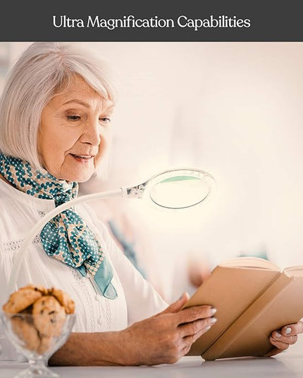 Brightech LightView Flex Magnifying Desk Lamp, 1.75X Light Magnifier, Adjustable Magnifying Glass with Light for Crafts, Reading, Close Work - LeafyLoom