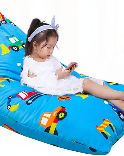 Jorbest Stuffed Animal Storage, Construction Stuffed Animal Bean Bag Storage, Soft Velvet Bean Bag Cover for Stuffed Animals, Bean Bag Chair for Kids and Adults - Cover ONLY (200L/52 Gal) - LeafyLoom