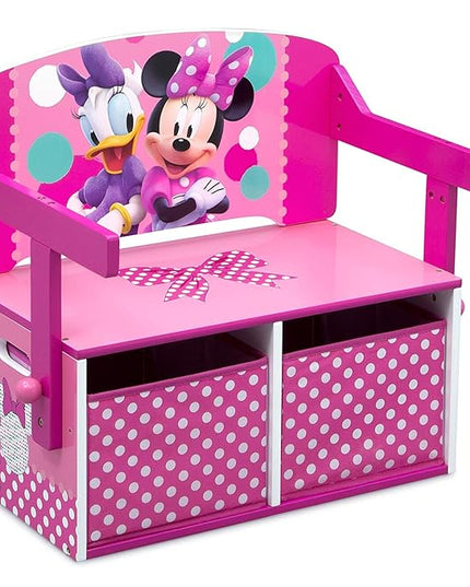 Delta Children Kids Convertible Activity Bench - Greenguard Gold Certified, Disney Minnie Mouse - LeafyLoom
