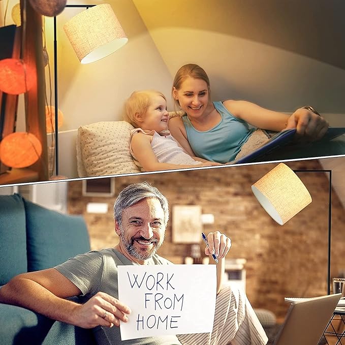 PESRAE Floor Lamp for Living Room Work with Alexa,Google Assistant WiFi App.Modern Standing RGB Lamp with Lampshde,Tall LED Floor Lamp for Bedroom and Office(No Remote Control Include) - LeafyLoom