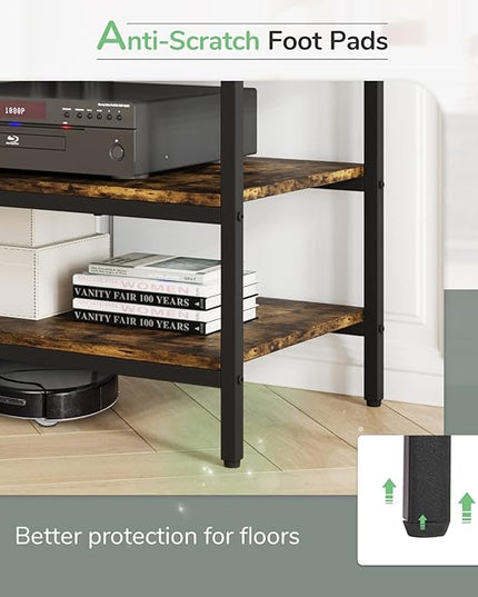 Novilla Retro Farmhouse TV Stand for TVs up to 50 Inches, Living Room Entertainment Center for Flat/Curved Screen, 43 Inches, Brown - LeafyLoom