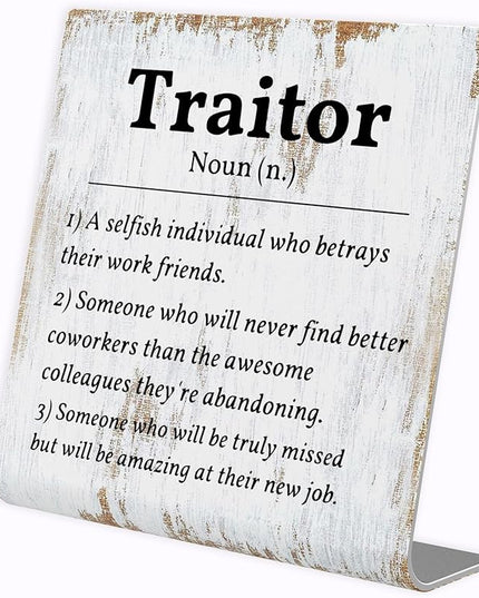 Coworker Leaving Traitor Gifts Sarcastic Farewell Gifts for Coworkers Work Bestie Gifts Going Away Gift for Coworkers Woman Good Luck Gifts for Coworkers Leaving Colleague Farewell Signs Gift LD7 - LeafyLoom