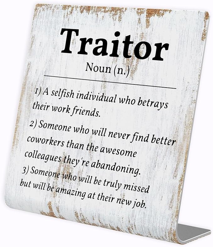 Coworker Leaving Traitor Gifts Sarcastic Farewell Gifts for Coworkers Work Bestie Gifts Going Away Gift for Coworkers Woman Good Luck Gifts for Coworkers Leaving Colleague Farewell Signs Gift LD7 - LeafyLoom