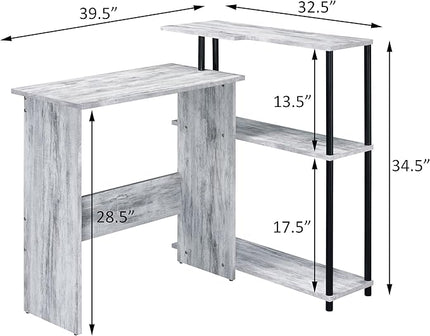 NicBex Kimberly-DW-00208-LWJ Home Office Desks, 39.5"x32.5"x34.5", Black + Grey - LeafyLoom