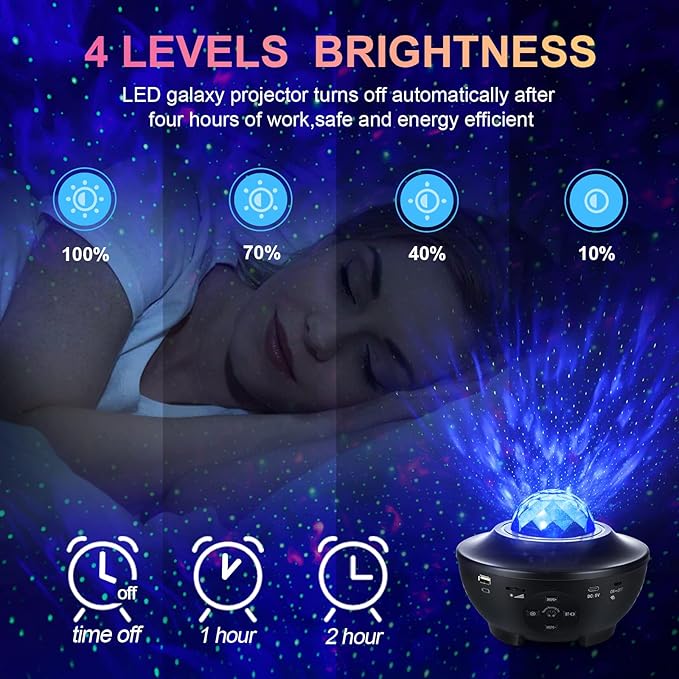Galaxy Projector Star Projector Night Lights for Bedroom with Music Speaker & Remote Control Work with Smart App & Alexa,Galaxy Light Projector for Bedroom Ceiling for Baby Kids Adult Boys Room Decor… - LeafyLoom