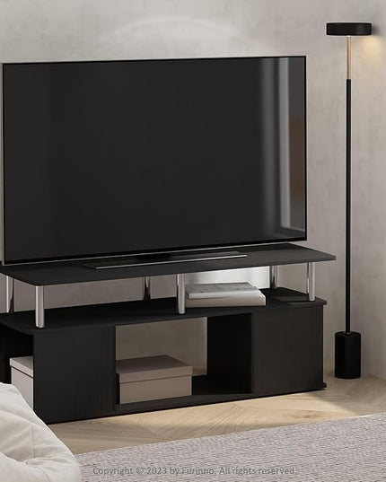 Furinno Utility Design Coffee Table, Americano/Chrome - LeafyLoom