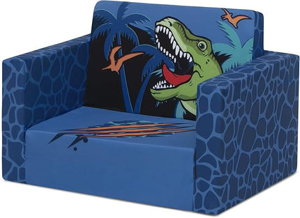 Delta Children Dinosaur Cozee Flip-Out Chair For Relaxing- 2-in-1 Convertible Lightweight,Portable Chair to Lounger for Toddlers & Kids - LeafyLoom