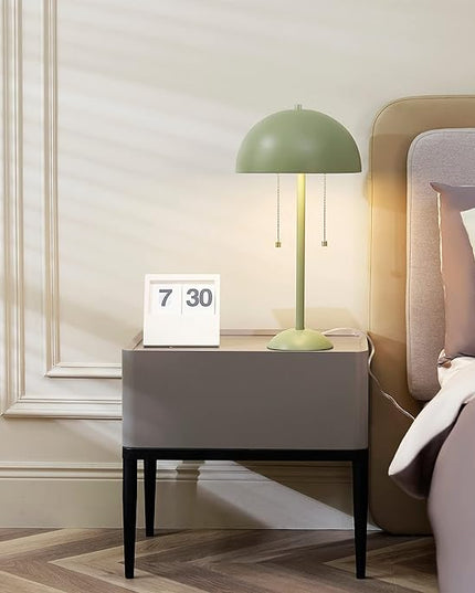 Globe Electric Novogratz x 65850 Haydel 21" 2-Light Table Lamp, Sage Green, Double On/Off Pull Chain - LeafyLoom