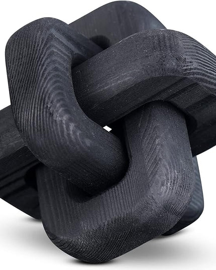Black Wooden Knot Bohemian Decoration Hand-Carved Knot Black Coffee Table Decoration Suitable for Modern Home Bedroom Living Room Minimalist Decoration (Black) - LeafyLoom