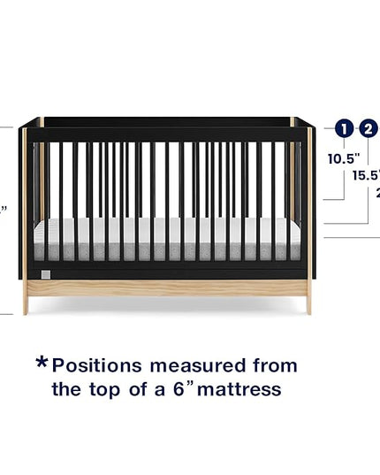 babyGap by Delta Children Tate 4-in-1 Convertible Crib TrueSleep Crib and Toddler Mattress (Bundle), Ebony/Natural - LeafyLoom
