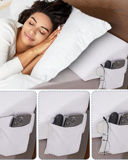 Limthe Bed Wedge Pillow for Headboard King Size,Bed Gap Filler Adjustable,Mattress Gap Filler,Foam Triangle Bloster Pillow Stopper Fill Gap (0-7") Between Headboard/Wall and Mattress White 76"x10"x6" - LeafyLoom