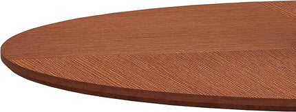 NicBex Dining Table Contemporary Kitchen Table Farmhouse Rustic 42" Round Dining Table with Printed Oak Color Grain Table Top, Metal Base Dining Table, End Table Leisure Coffee Table, Oak - LeafyLoom