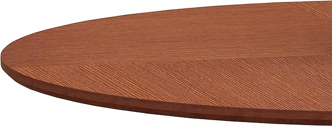 NicBex Dining Table Contemporary Kitchen Table Farmhouse Rustic 42" Round Dining Table with Printed Oak Color Grain Table Top, Metal Base Dining Table, End Table Leisure Coffee Table, Oak - LeafyLoom