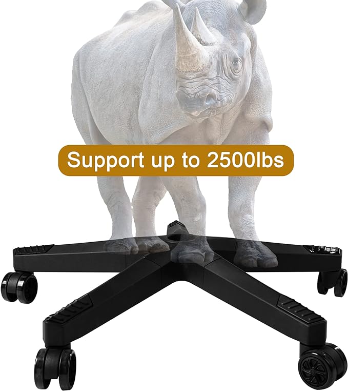 28 inch Nylon Gaming Chair Base Replacement with 5 Casters, Heavy Duty Office Chair Base Part - LeafyLoom