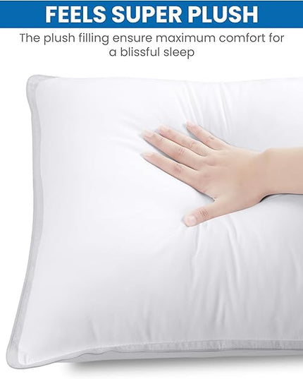 Utopia Bedding Bed Pillows for Sleeping (White), Standard Size, Set of 6, Hotel Pillows, Cooling Pillows for Side, Back or Stomach Sleepers - LeafyLoom