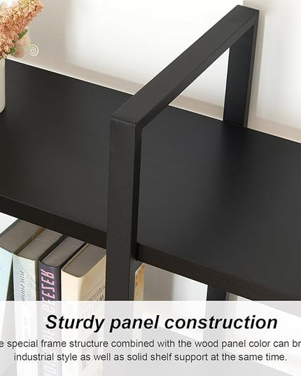 HOMISSUE Bookshelf,5-Tier Bookshelf Industrial Bookcase and Bookshelves,Rustic Storage Rack with Open Shelves for Living Room Bedroom and Kitchen - LeafyLoom