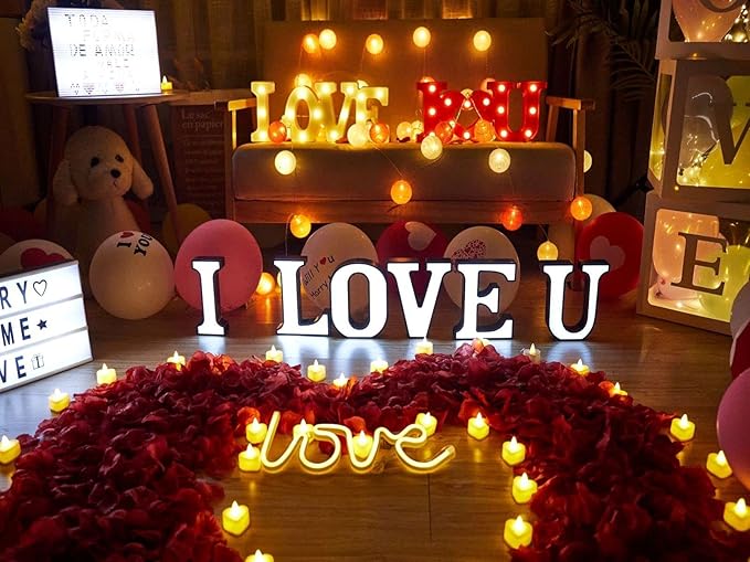 LED Marquee Letter Lights-DIY Marquee Lights up Letter Signs, Dual DC Interface Upgrade Multi-Letter Connection, 26 Alphabet Signs for Wedding, Birthday, Party， Bar Decoration (N) - LeafyLoom