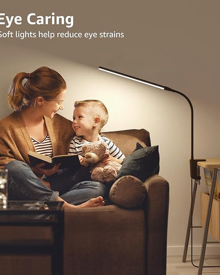 Lepro Clip on Desk Lamp LED Reading light Dimmable USB Small Clamp Lamp with 3 Color Modes 10 Brightness, Adjustable Flexible Gooseneck Table Light for Bed Headboard, Nail, Home Office,Computer(Black) - LeafyLoom
