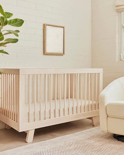 Babyletto Hudson 3-in-1 Convertible Crib with Toddler Bed Conversion Kit in Washed Natural, Greenguard Gold Certified - LeafyLoom