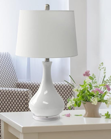 Elegant Designs LT3312-LTB Ceramic Genie Tear Drop Shaped Glossy Table Lamp, Light Blue - LeafyLoom