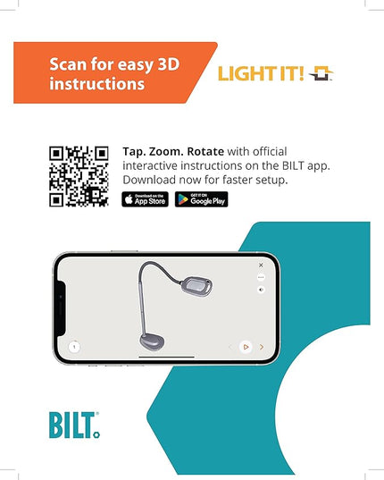 LIGHT IT! By Fulcrum, 20072-401 MultiFlex 12-LED Floor Magnifier Lamp, Silver, Single Pack - LeafyLoom