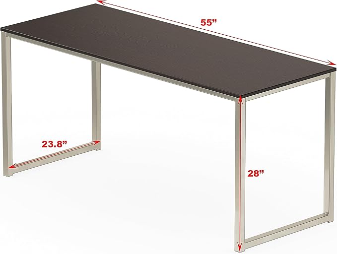 SHW Home Office 55-Inch Computer Desk, 24" Deep, Espresso - LeafyLoom