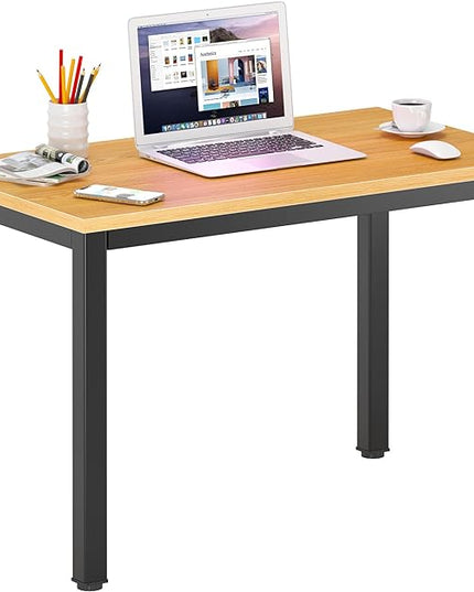 DlandHome 31.5 inches Small Computer Desk for Home Office Activity Table Writing Table for Small Spaces Study Table Student Laptop Desk Teak and Black DND-AC3BB-8040 - LeafyLoom