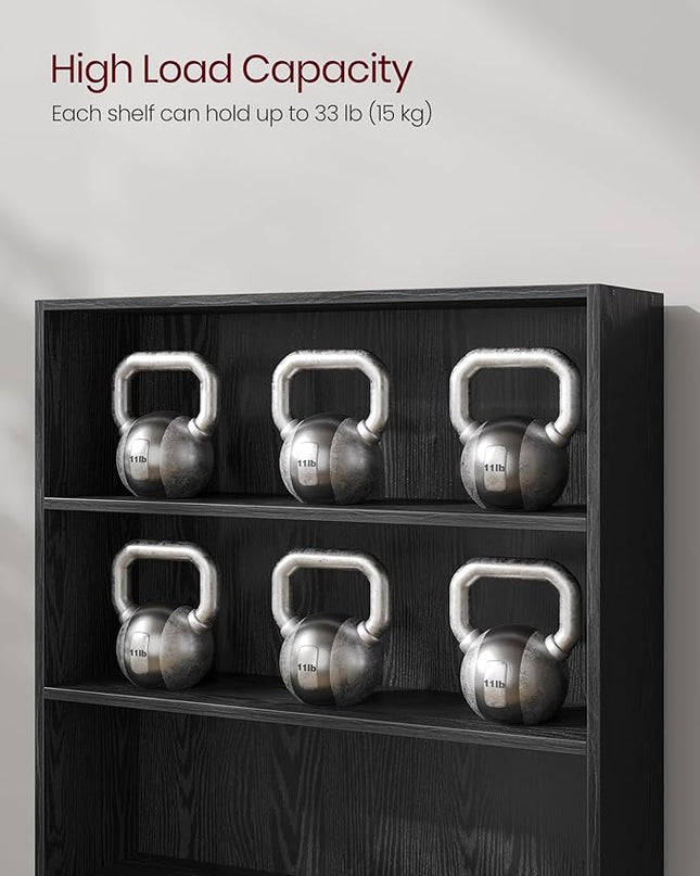 VASAGLE Bookshelf, 31.5 Inches Wide, 3-Tier Open Bookcase with Adjustable Storage Shelves, Floor Standing Unit, Ebony Black ULBC173T56 - LeafyLoom