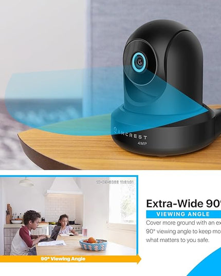 Amcrest 4MP ProHD Indoor WiFi, Security IP Camera with Pan/Tilt, Two-Way Audio, Night Vision, Remote Viewing, 4-Megapixel @30FPS, Wide 90° FOV, IP4M-1041B (Black) Amcrest