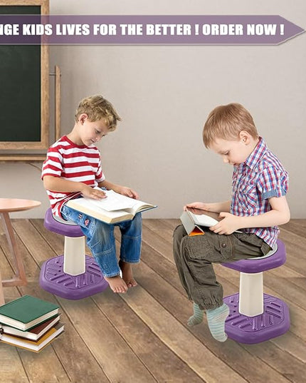 Active Chairs Kids Preschool Wobble Stool - Alternative Flexible Seating Balance Wiggle Stool for Classroom,Preschool,Kindergarten&Elementary School,Active Sensory Chairs,Ages3-8,Purple(14in) - LeafyLoom