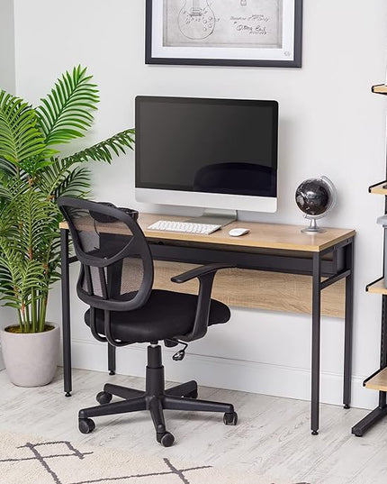 IRIS OWDN-1252 Computer Desk with Organizer and Cable Tray, 45" - Rustic, Wood - LeafyLoom