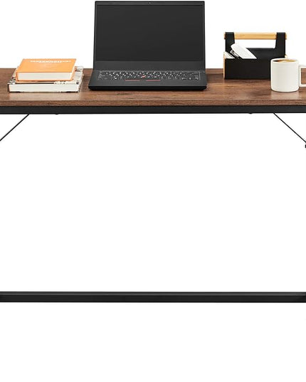 VASAGLE Computer Desk, Gaming Desk, Home Office Desk, for Small Spaces, 19.7 x 39.4 x 29.5 Inches, Industrial Style, Metal Frame, Hazelnut Brown and Black ULWD041B03V1 - LeafyLoom