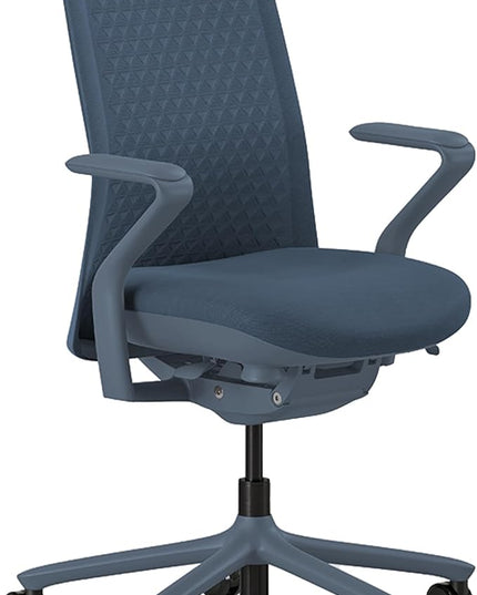 Branch Verve Chair - High Performance Executive Office Chair with Contoured Seat Back and Adjustable Lumbar Rest - High Density Foam Cushion with Aluminum Base - Up to 275 lbs - Cobalt - LeafyLoom