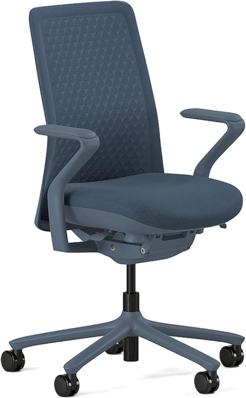 Branch Verve Chair - High Performance Executive Office Chair with Contoured Seat Back and Adjustable Lumbar Rest - High Density Foam Cushion with Aluminum Base - Up to 275 lbs - Cobalt - LeafyLoom