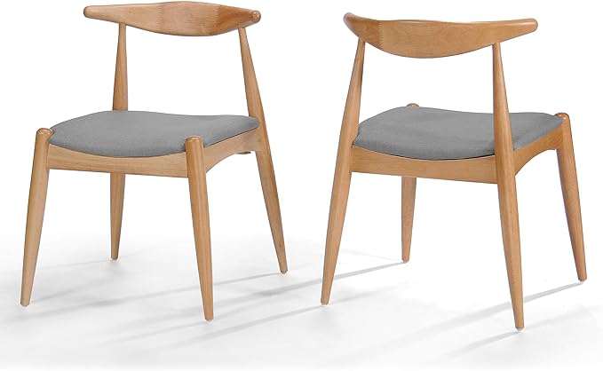 Christopher Knight Home Francie Fabric with Oak Finish Dining Chairs, 2-Pcs Set, Beige - LeafyLoom