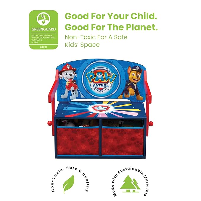 Delta Children Kids Convertible Activity Bench - Greenguard Gold Certified, Nick Jr. PAW Patrol - LeafyLoom